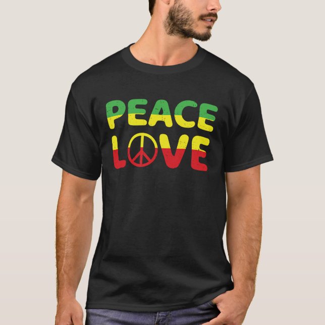 T-shirt Jamaïque Reggae Music Rasta Pride Peace Love 2 (Devant)