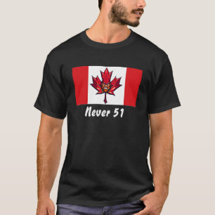 T-shirt Jamais 51, Drapeau canadien, Face de guerrier en c