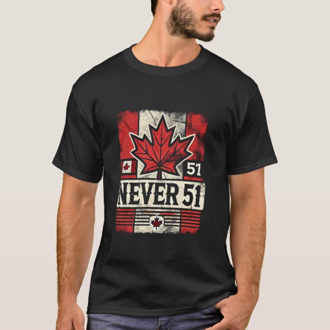T-shirt Jamais drapeau du Canada 51e État (Devant)