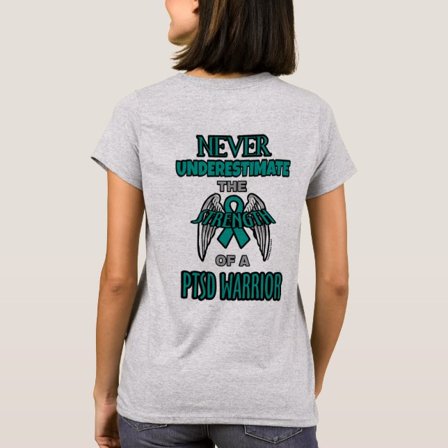 T-shirt Jamais… guerrier de PTSD (Dos)