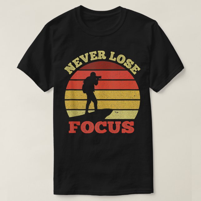 T-shirt Jamais perdu Focus Cameraman Photographie Lover Ph (Design devant)