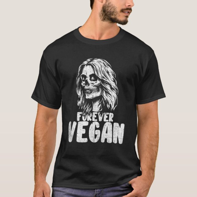 T-shirt Jamais Vegan Cool Crâne à sucre Crâne végétarien n (Devant)