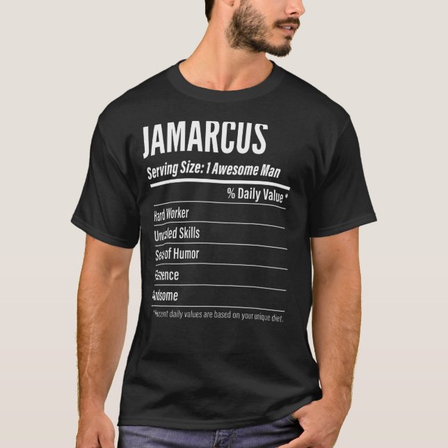 T-shirt Jamarcus Taille du service Nutrition Étiquette Cal (Devant)