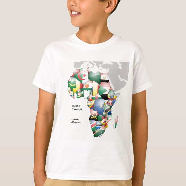 T-shirt Jambo Habari Afrique ! J'aime l'Afrique (Devant)