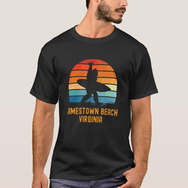 T-shirt Jamestown Beach Virginia Sasquatch Souvenir (Devant)