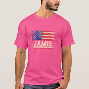T-shirt Jamie Prénom Chemise Jamie Nom Drapeau américain