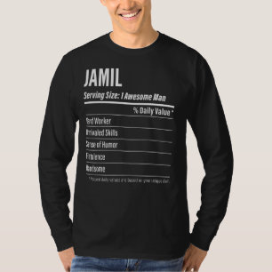 T-shirt Jamil Taille du service Nutrition Étiquette Calori