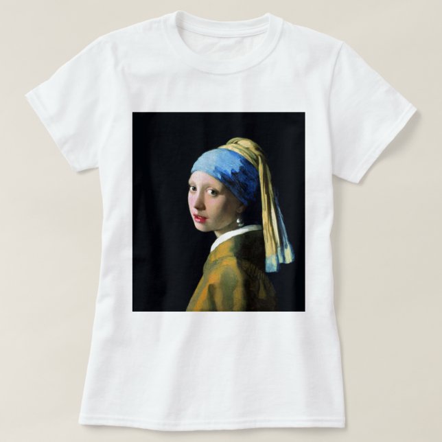 T-shirt Jan Vermeer Girl Avec Une Perle Élevant L'Art Baro (Design devant)