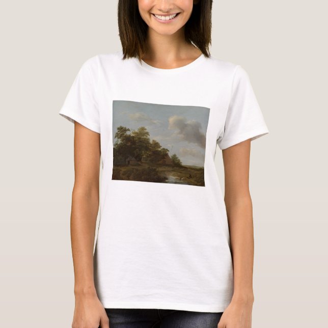T-shirt Jan Vermeer van Haarlem, Paysage avec une ferme (Devant)