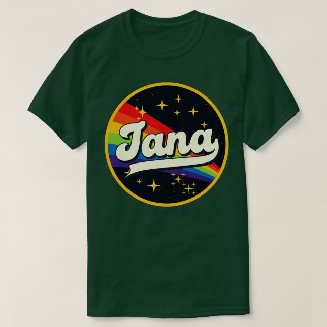 T-shirt Jana Rainbow Dans L'Espace Style Vintage (Design devant)