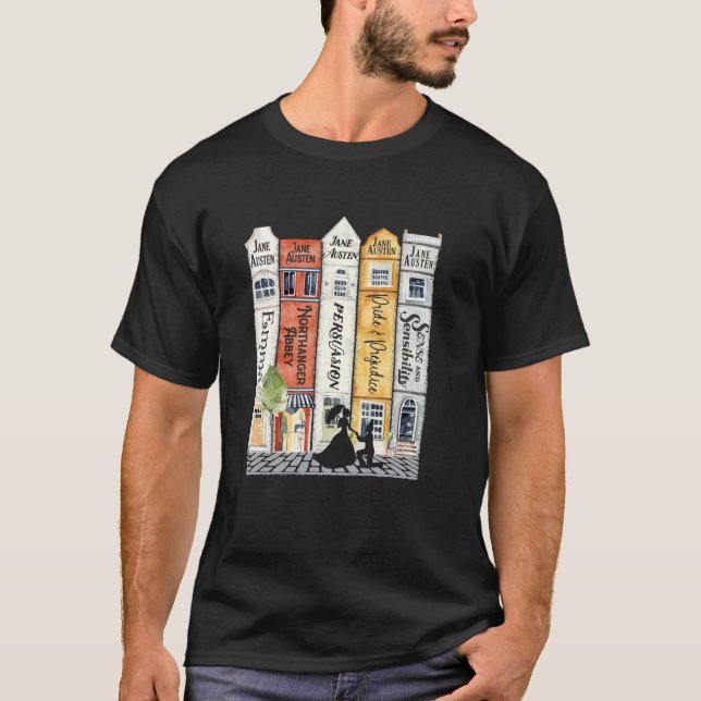 T-shirt Jane Austen Livres Street Romance Reader Booking J (Devant)