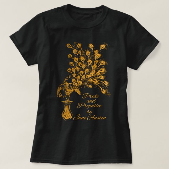 T-shirt Jane Austen Peacock Fierté & Préjugés Book Club Fa (Design devant)