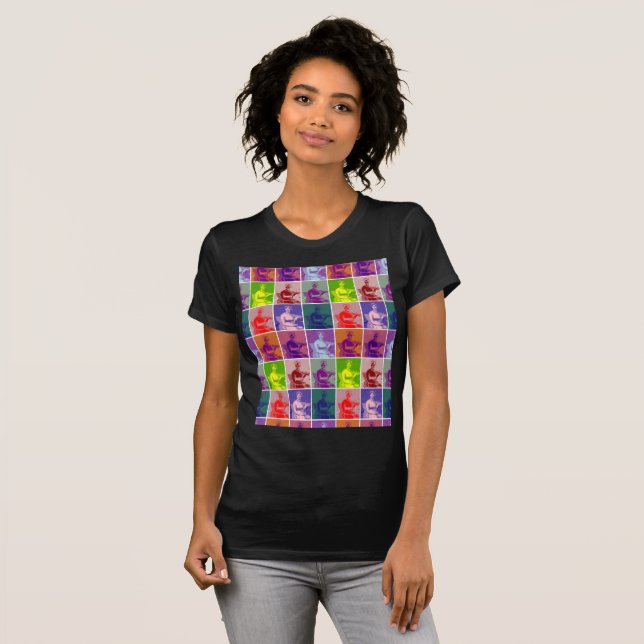 T-shirt Jane Austen pop art coloré (Devant entier)