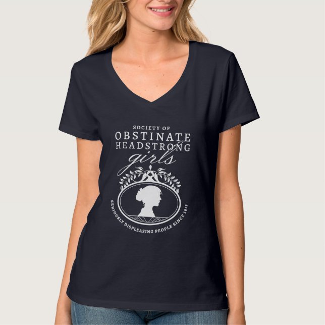 T-shirt Jane Austen Society of Obstinate Headstrong Girls (Devant)