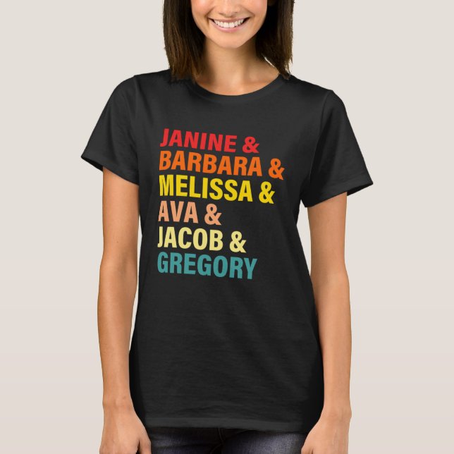 T-shirt Janine & Barbara & Melissa & Ava & Jacob & Gregory (Devant)