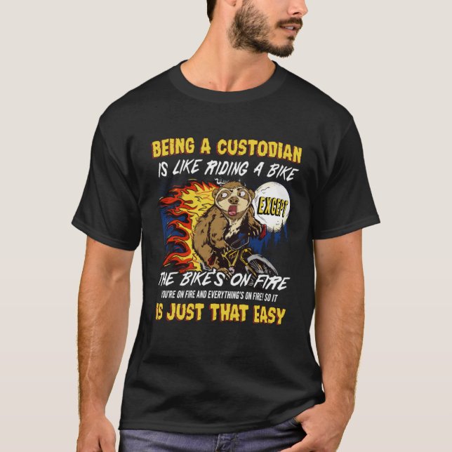 T-shirt Janitor school custodian school janitor funny cust (Devant)