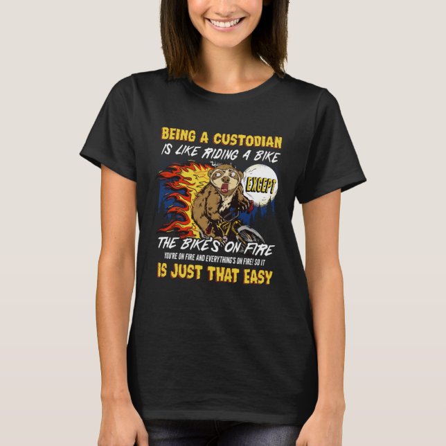 T-shirt Janitor school custodian school janitor funny cust (Devant)