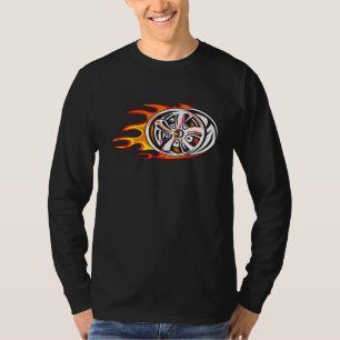 T-shirt Jantes Vintage En Feu Roues De Voiture Rétro Racin