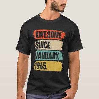 T-shirt January Birthday Gift Vintage - Awesome Since Janu