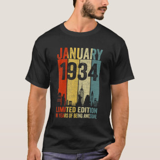 T-shirt Janvier 1934 89 Ans D'Être Impressionnant