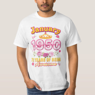 T-shirt Janvier 1950 Être génial
