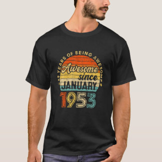 T-shirt Janvier 1953 69E Cadeau Anniversaire 69 Ans D'Être