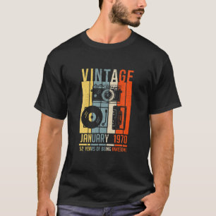 T-shirt Janvier 1970 52 Ans 1970 Cadeau d'anniversaire