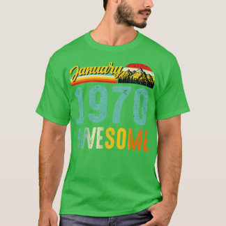 T-shirt Janvier 1970 Birthday Gift Shirt Vintage Janvier 1