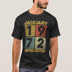 T-shirt Janvier 1972 Retro Vintage 50 Ans 50E Naissance