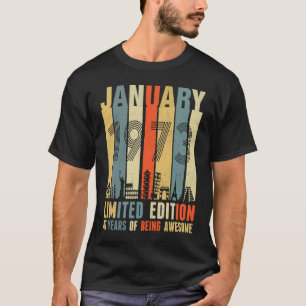 T-shirt JANVIER 1973 47ème anniversaire Vintage