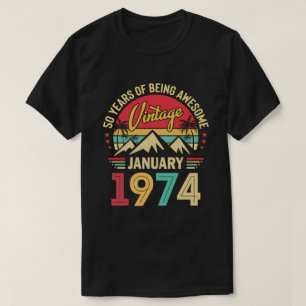 T-shirt Janvier 1974 Magnifique depuis 1974 50e anniversai