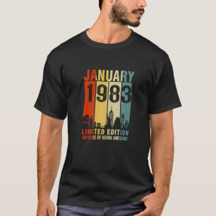T-shirt Janvier 1983 40 Ans D'Être Vintage