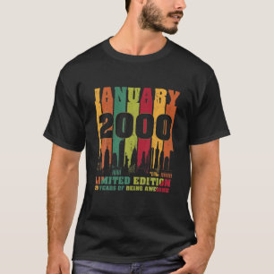 T-shirt Janvier 2000 20e Anniversaire Chemises 20 ans Bir