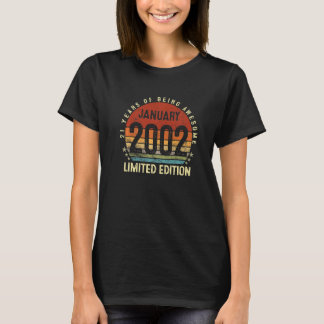 T-shirt Janvier 2002 21e anniversaire Vintage