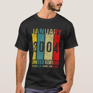T-shirt Janvier 2004 Edition Limitée 18 Ans D'Être Awe