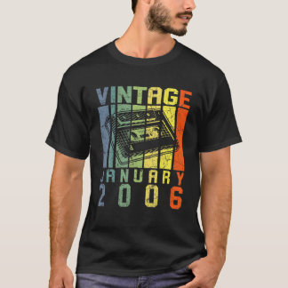 T-shirt Janvier 2006 Retro Vintage 16 Anniversaire 16 Anni