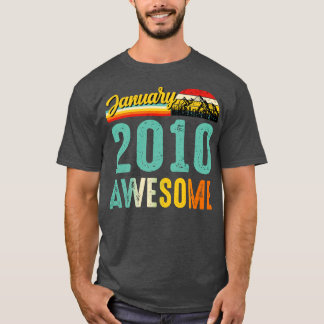 T-shirt Janvier 2010 Birthday Gift Shirt Vintage Janvier 2