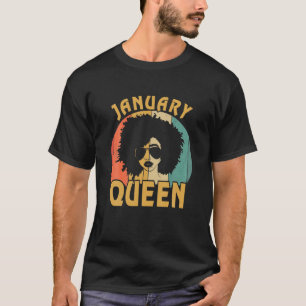 T-shirt Janvier Anniversaire S Pour Les Femmes - Black Afr