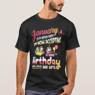 T-shirt Janvier C'est mon mois d'anniversaire, mignonne Un