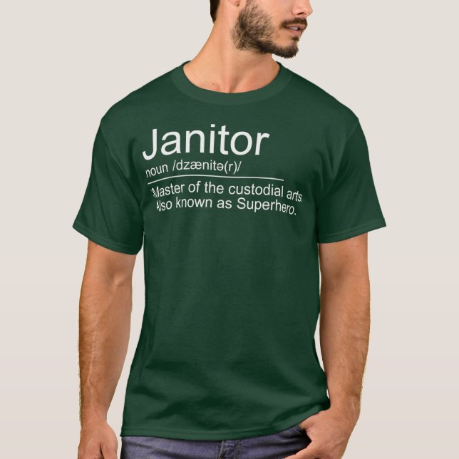T-shirt Janvier Définition Meilleures fonctions de Janitor (Devant)