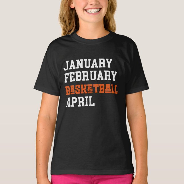 T-shirt Janvier Février Basket Avril (Devant)