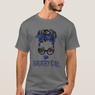 T-shirt Janvier Fille Anniversaire Femme Visage de l'oeil 