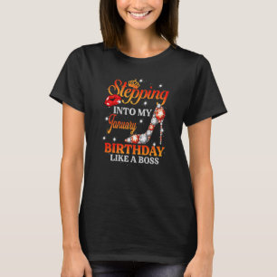 T-shirt Janvier Fille Entrant Dans Mon Joyeux Anniversaire