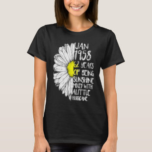 T-shirt JANVIER Fille Fabriquée En 1958 62e ouragan Sunshi