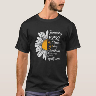 T-shirt Janvier Filles 1952 70E Anniversaire Cadeaux 70 An