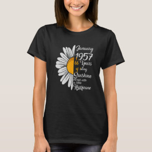 T-shirt Janvier Filles 1957 66e anniversaire 66 ans