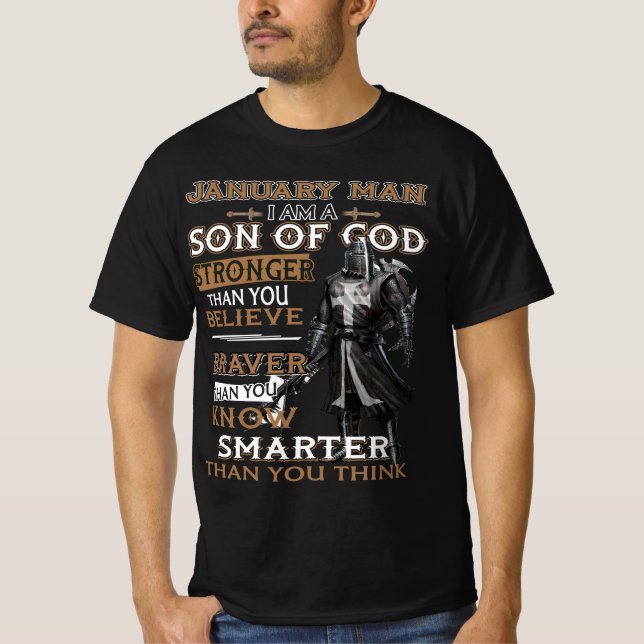 T-shirt Janvier Homme Fils De Dieu Plus Fort Que Vous Ne C (Devant)