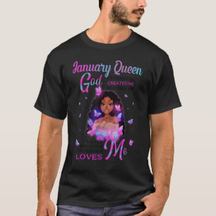 T-shirt Janvier Reine Dieu Créé Black Girl Fabulous Birt