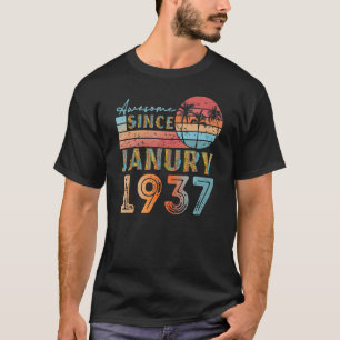 T-shirt Janvier vintage 1937 92 ans 85ème anniversaire hom