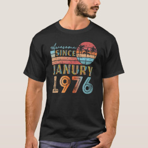 T-shirt Janvier vintage 1976 92 ans 46ème anniversaire hom